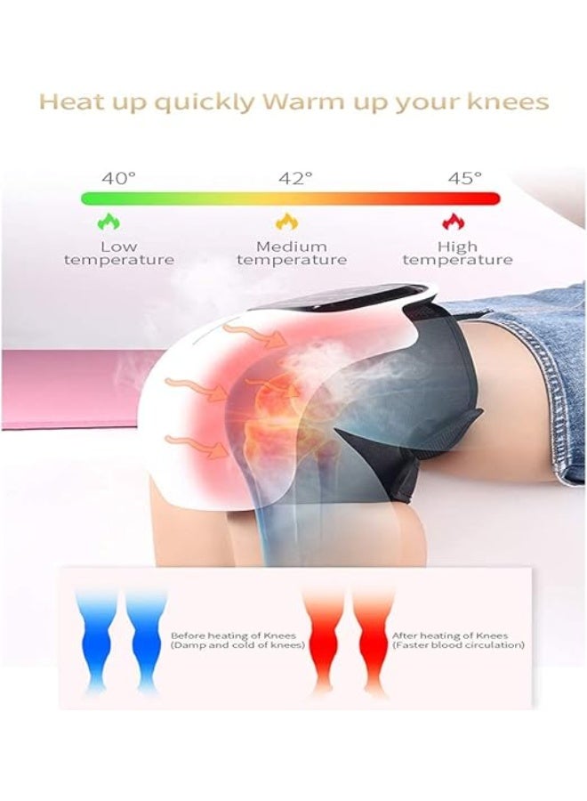 Vibration Knee Massager & Joint Warmer Wrap – Cordless Heated Knee Brace for Pain Relief & Circulation – Ergonomic Adjustable Heat Therapy Stool - Image 5